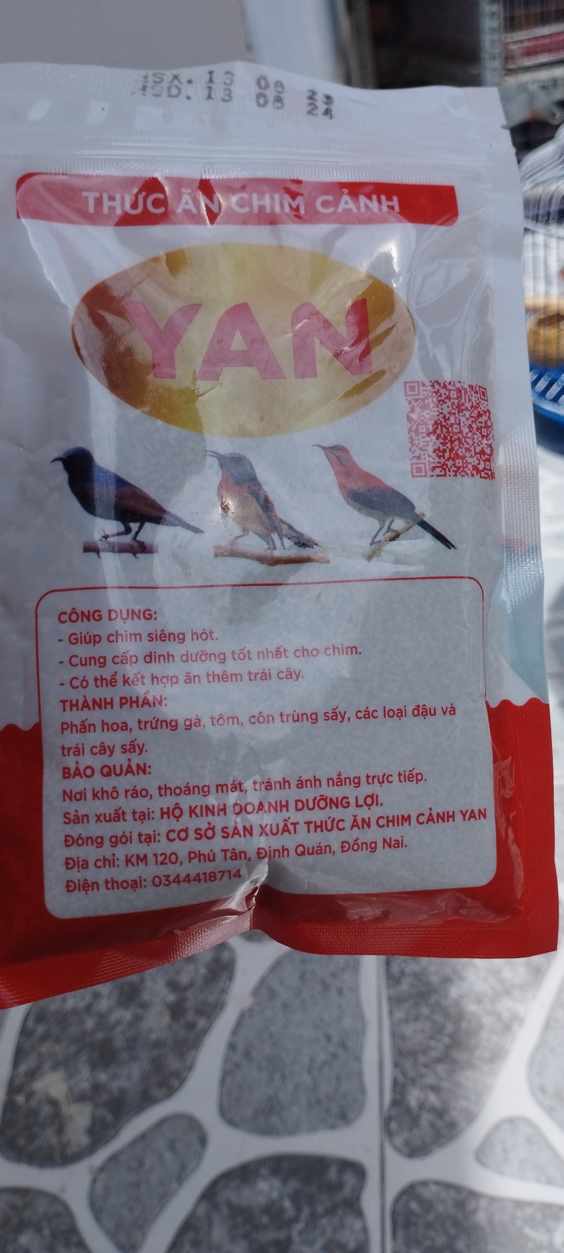 cám chim hút mật, ốc mít Yan dưỡng, hót 100g