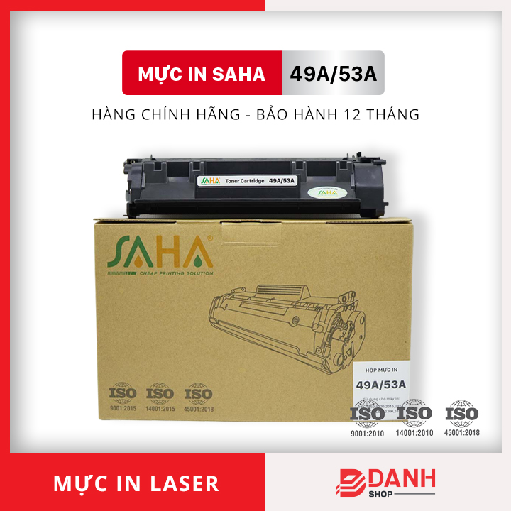Hộp mực in SAHA 49A / 53A ( Có CHIP ) Dùng cho HP Laser 1160, 1320 / P2014, P2015 -  Bảo hành 12 tháng ( FULL BOX) / Mực máy in Laser