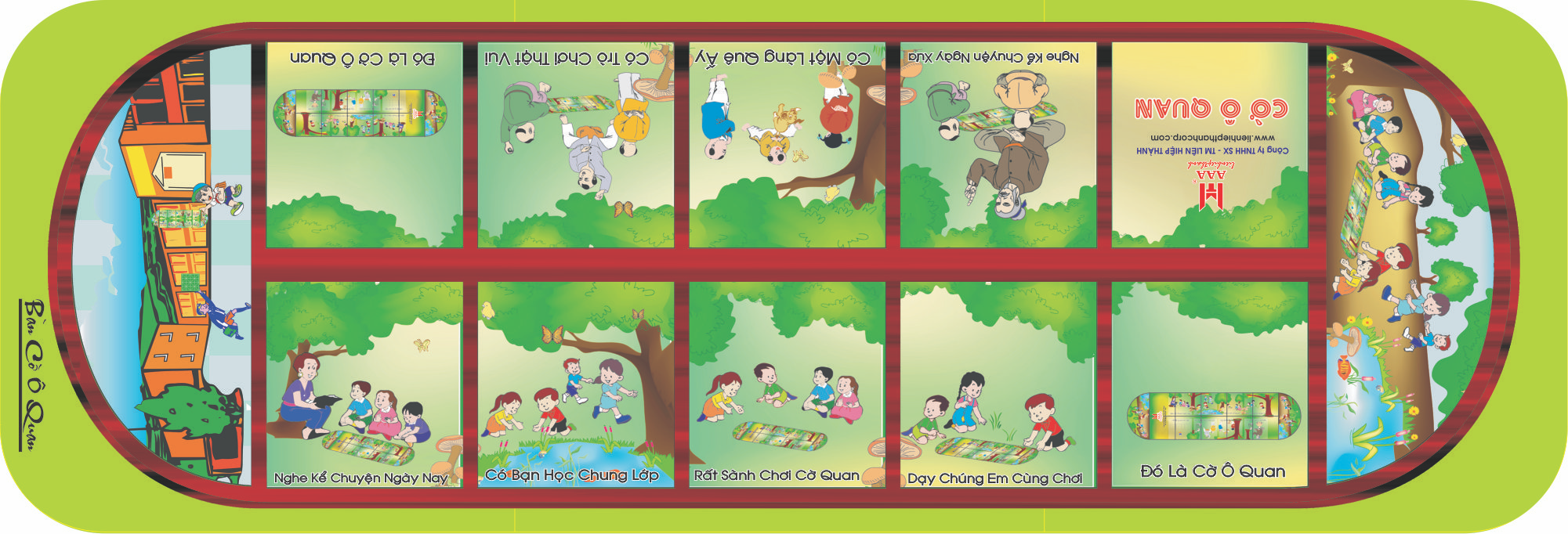 Cờ Ô Quan Hộp Giấy Lớn 6 TRONG 1