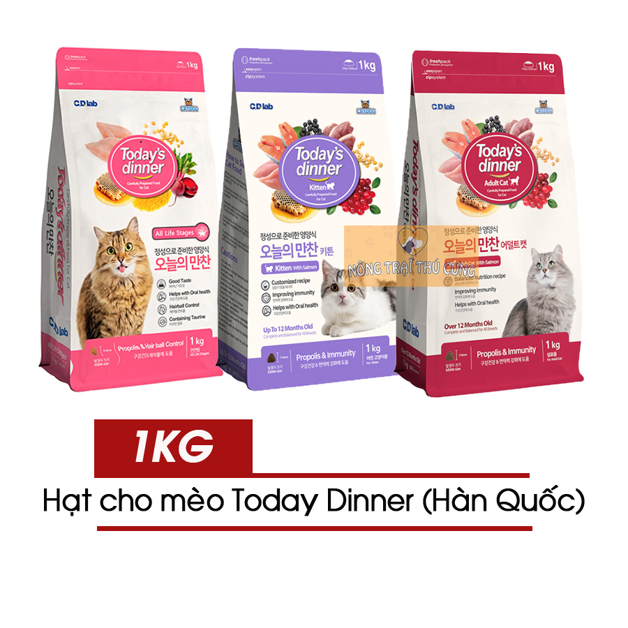 Hạt Today Dinner 1kg Cho Mèo Nhiều Lứa Tuổi