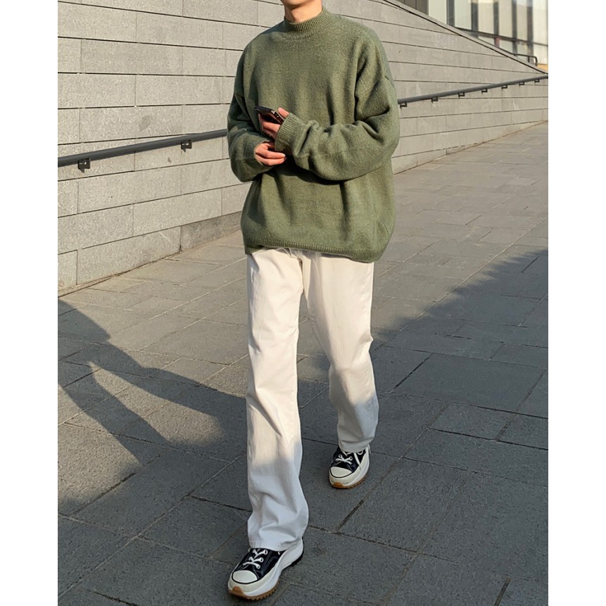 Quần Baggy Nam Ống Rộng - Màu Trắng phong cách - Quần Jean Nam Hàn Quốc( màu trắng)