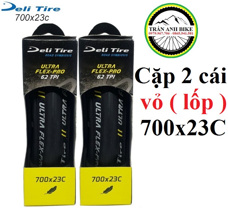 Cặp 2 cái vỏ lốp gấp xe đạp Deli Tire ULTRA FLEX-PRO 700x23c
