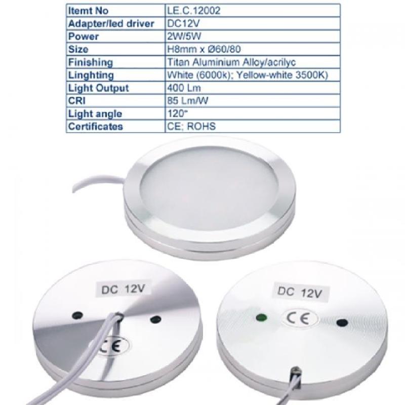 ĐÈN LED DOWNLIGHT TRÒN ỐP NỔI TỦ NỘI THẤT 12v