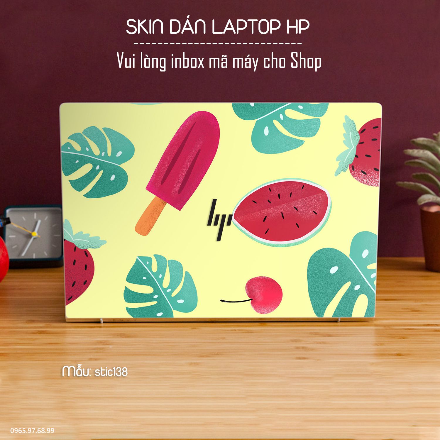 Decal Skin dán Laptop HP mẫu Hoa văn sticker (inbox mã máy cho shop)