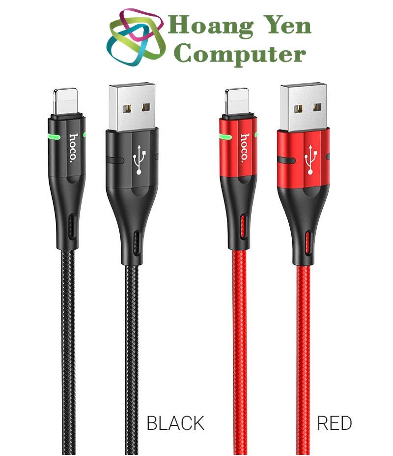 Cáp sạc lightning hoco u93 2.4a cho iphone ipad - bh 6 tháng 1 đổi 1 - hoàng yến computer