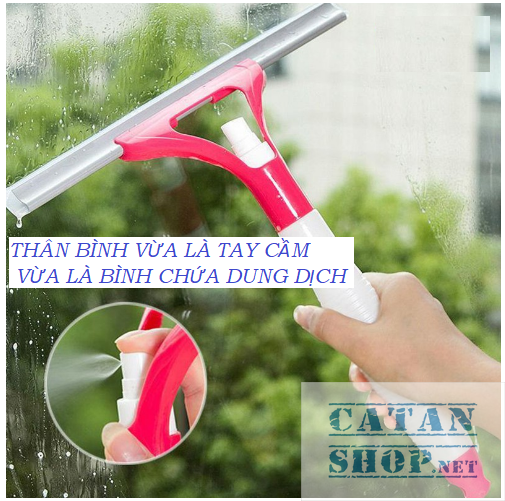[HCM]CÂY LAU KÍNH CẦM TAY KÈM BÌNH XỊT LAU KÍNH ĐA NĂNG 2IN1 (GIAO NGẪU NHIÊN)