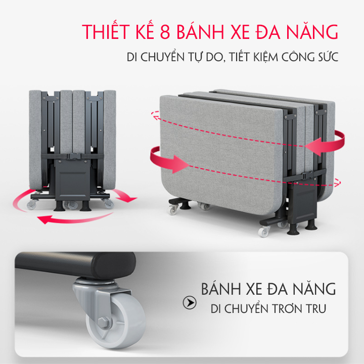 Giường gấp văn phòng thông minh xếp gọn có thể gấp thành ghế rất tiện lợi cho dân văn phòng ngủ trưa