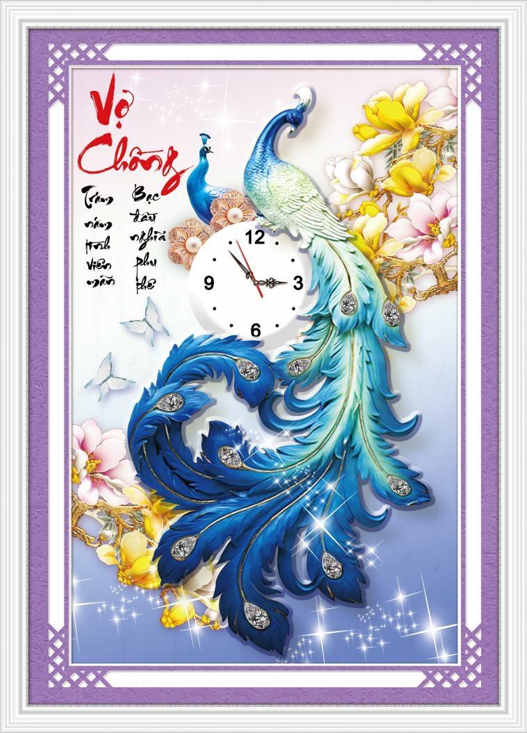 [HCM]Tranh thêu VỢ CHỒNG (37x51cm) chưa thêu 3d 88961 lp5199