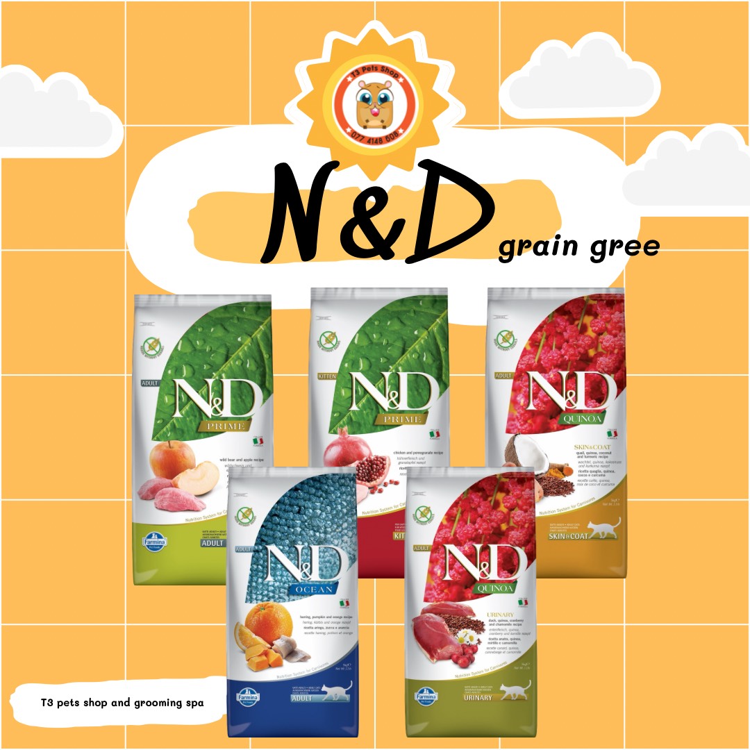 thức ăn hạt mèo cao cấp N&D không bột ngũ cốc grain free CHIẾT 500gr và 1kg