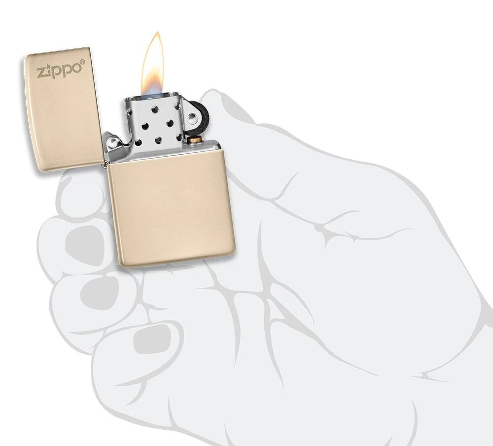 Zippo Classic Flat Sand Zippo Logo Lighter 49453Zl