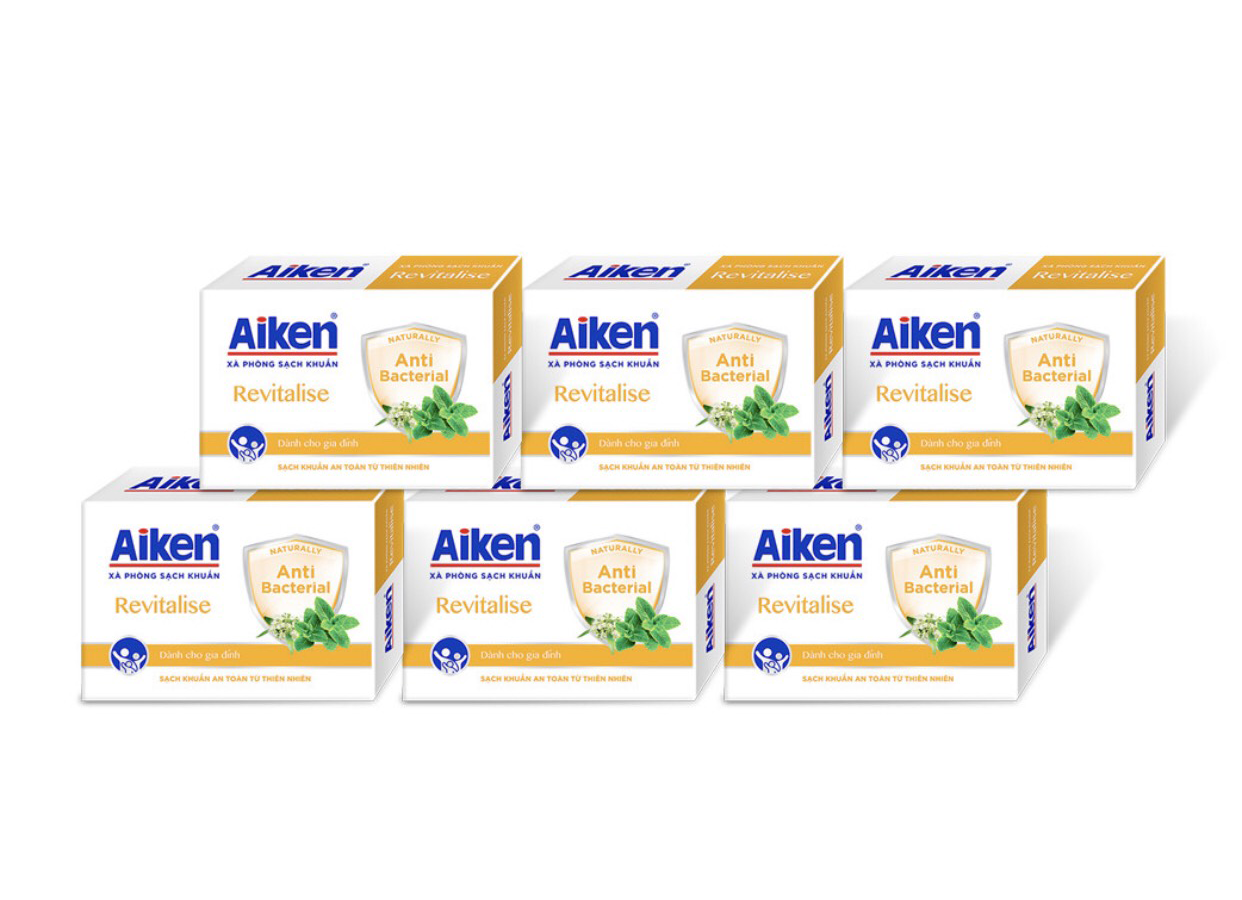Aiken Combo 6 Xà Phòng Sạch Khuẩn Chiết Xuất Bạc Hà Thiên Nhiên 90G hộp