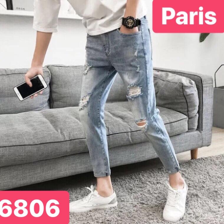 QUẦN JEAN NAM CHẤT BÒ CẠP RÁCH SANG HÀN QUỐC PR-CJ2606 CAO CẤP - PARIS FASHION