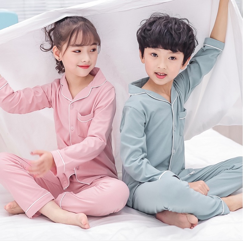 đồ bộ pijama cho bé trai và bé gái vải kate lụa không bóng 0193