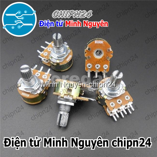 [3 cái] (F148) Biến trở Volume Đôi 500K WH148 (B504 504 6 chân) - HH003812