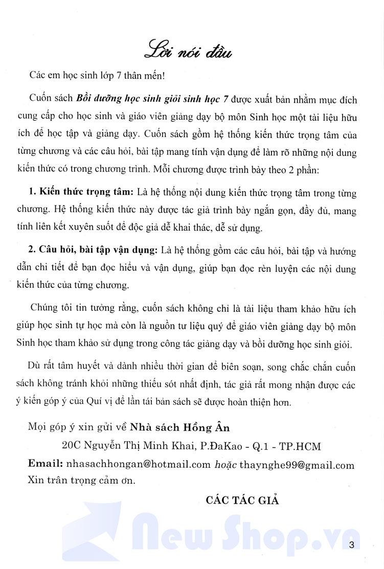 Bồi Dưỡng Học Sinh Giỏi Sinh Học 7 (Biên Soạn Theo Chương Trình GDPT Mới) - Phan Khắc Nghệ