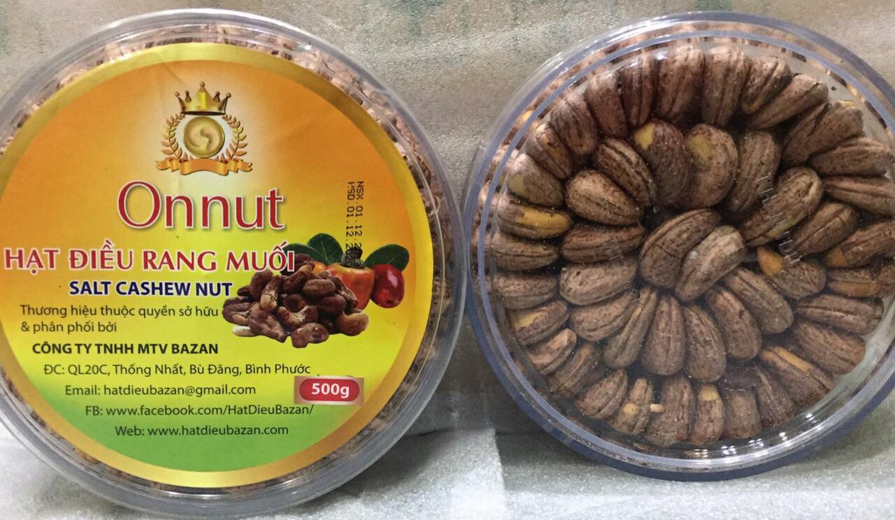 [HCM]Hộp 500gr Hạt điều rang muối vỏ lụa loại 1 Bình Phước