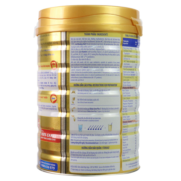 Sữa Dielac Grow Plus 2+ 850g (2-10 tuổi)