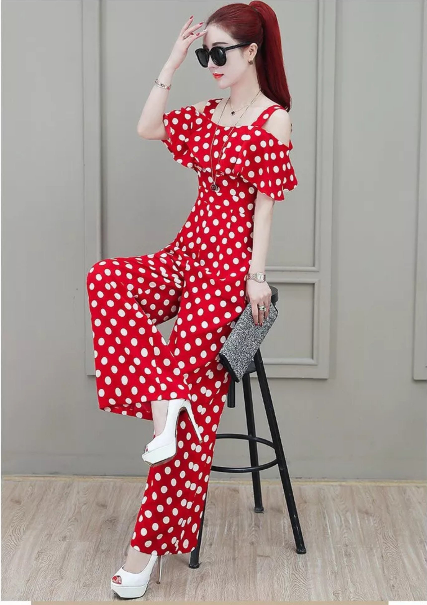 JUMPSUIT DÀI CHẤM BI SANG CHẢNH Nhiều Size Form Thiết Kế (KÈM QUÀ TẶNG)