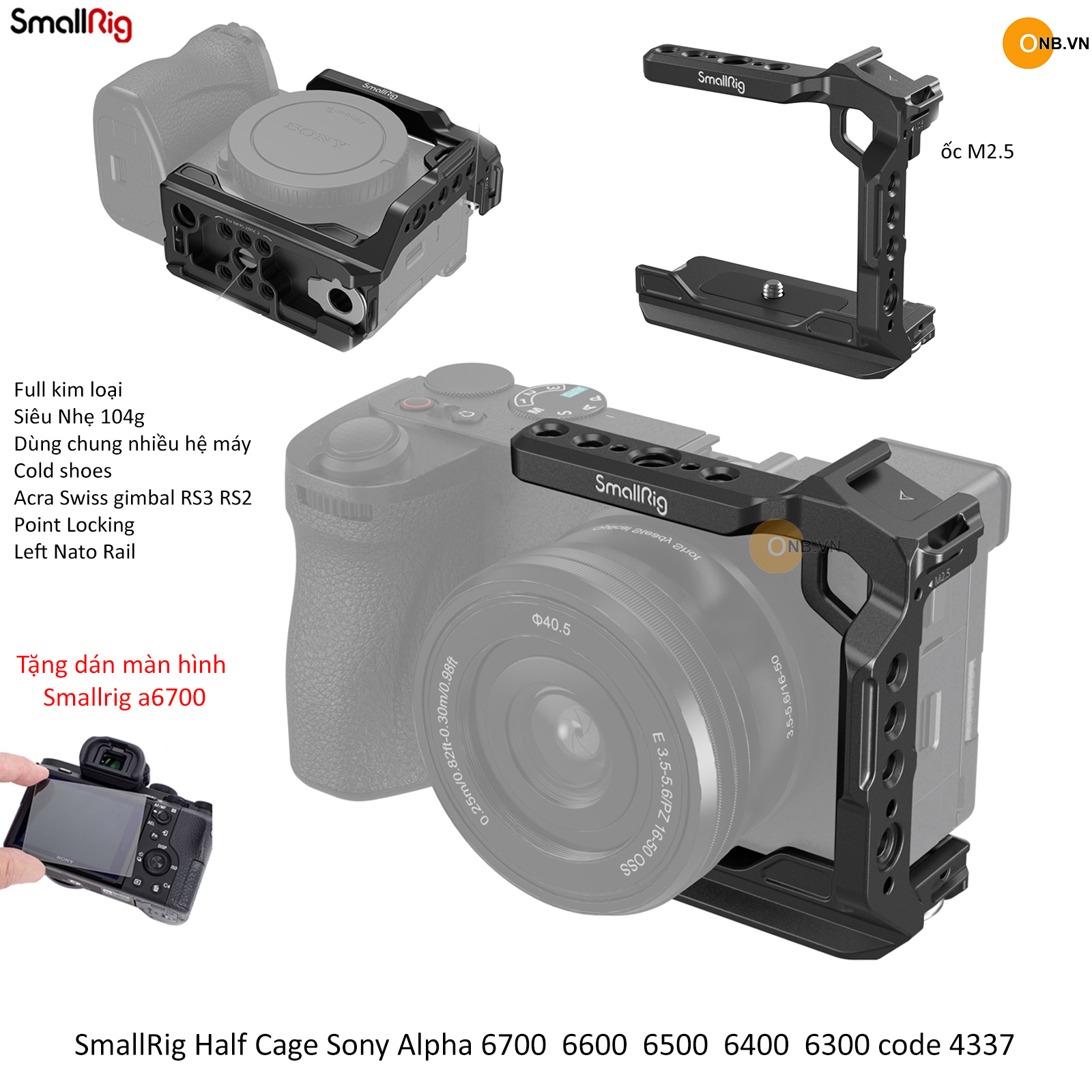 Smallrig half cage sony alpha a6700 a6600 a6500 a6400 a6300 4337