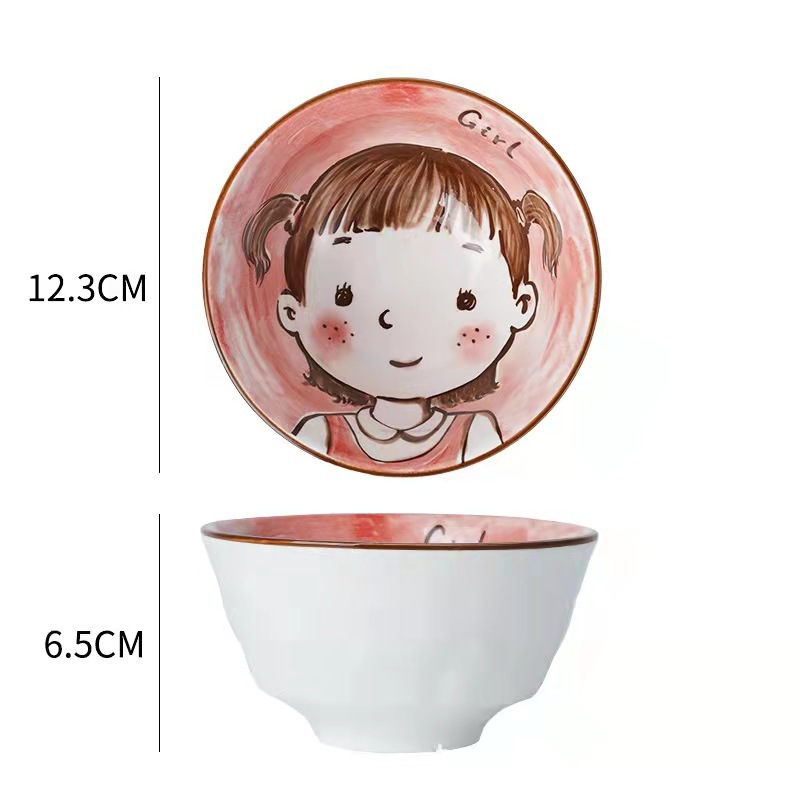 Bộ chén ăn gia đình (ÔNG - BÀ - BỐ - MẸ - CON TRAI - CON GÁI ) - Gốm Sứ - Chất lượng cao