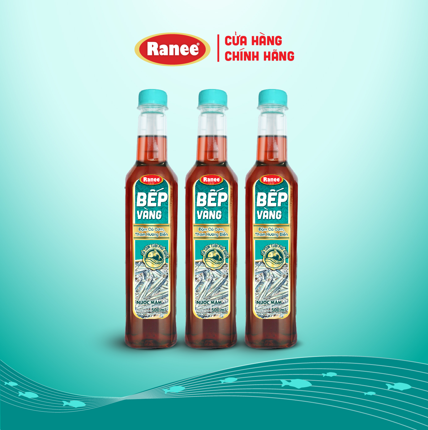 {Đơn 199k tặng hộp bơ -399k tặng vá gỗ} Combo 3 Nước mắm thơm ngon Cá Cơm Bếp Vàng 12N 500ml (3 chai x 500)