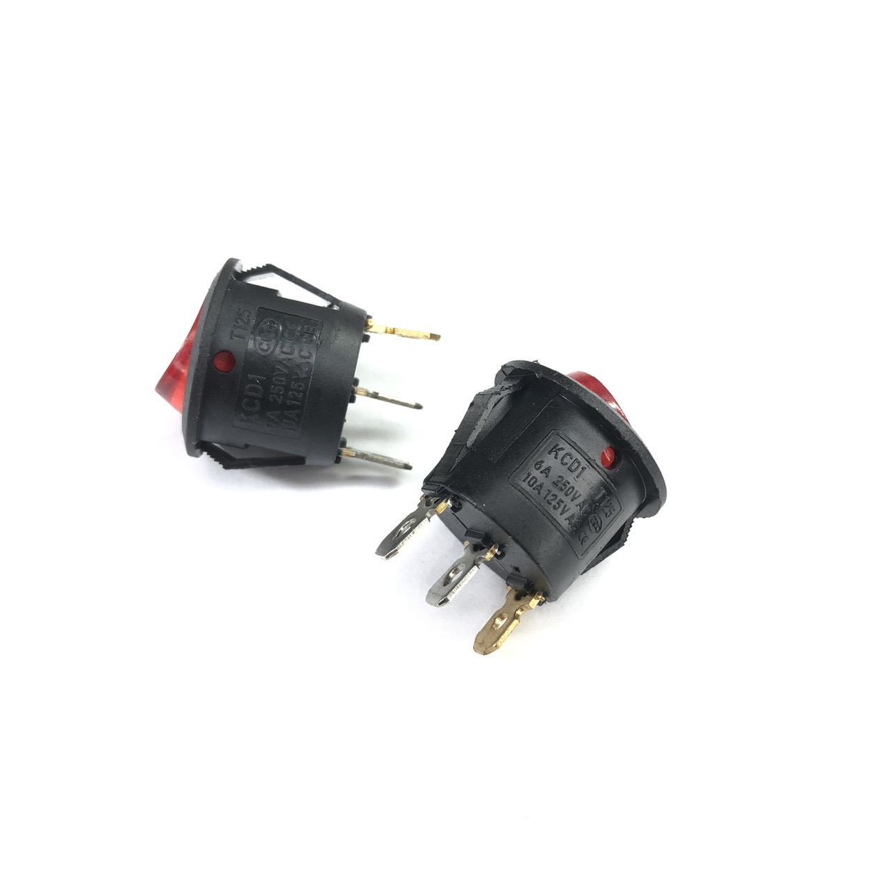 Công tắc bập bênh tròn KCD1 có đèn báo nguồn 6A-250Vac