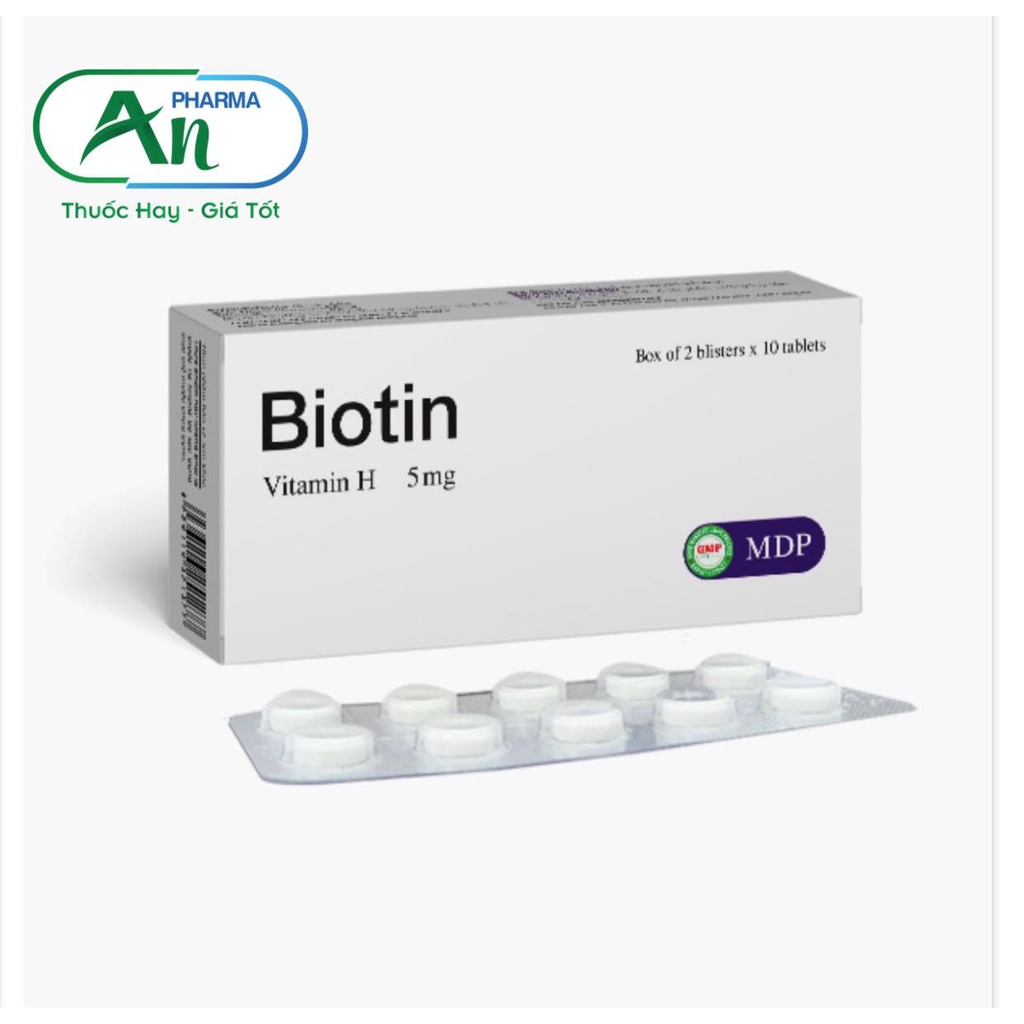 VITAMIN H Biotin 5mg Hộp 20 Viên