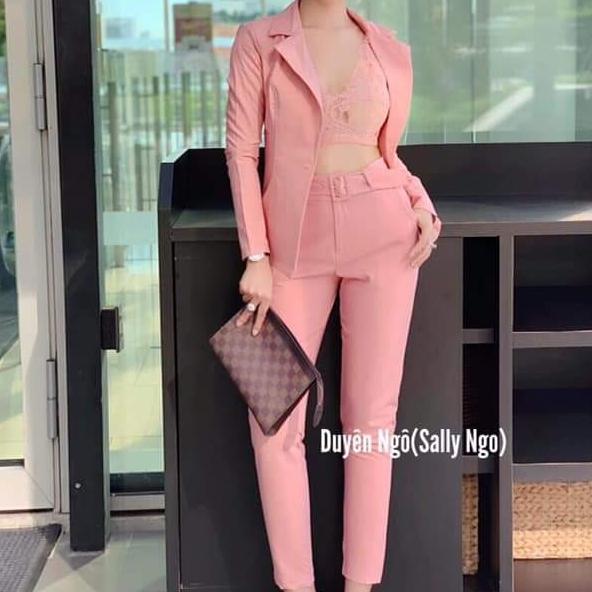 Sét áo khoác vest kèm bra quần tây