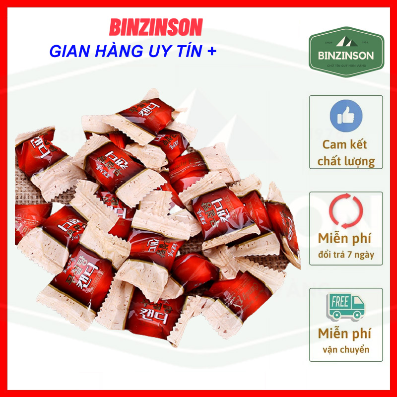 kẹo Sâm Không Đường trắng Hàn Quốc [ COMBO 2 BỊCH LỚN ]  - BINZINSON