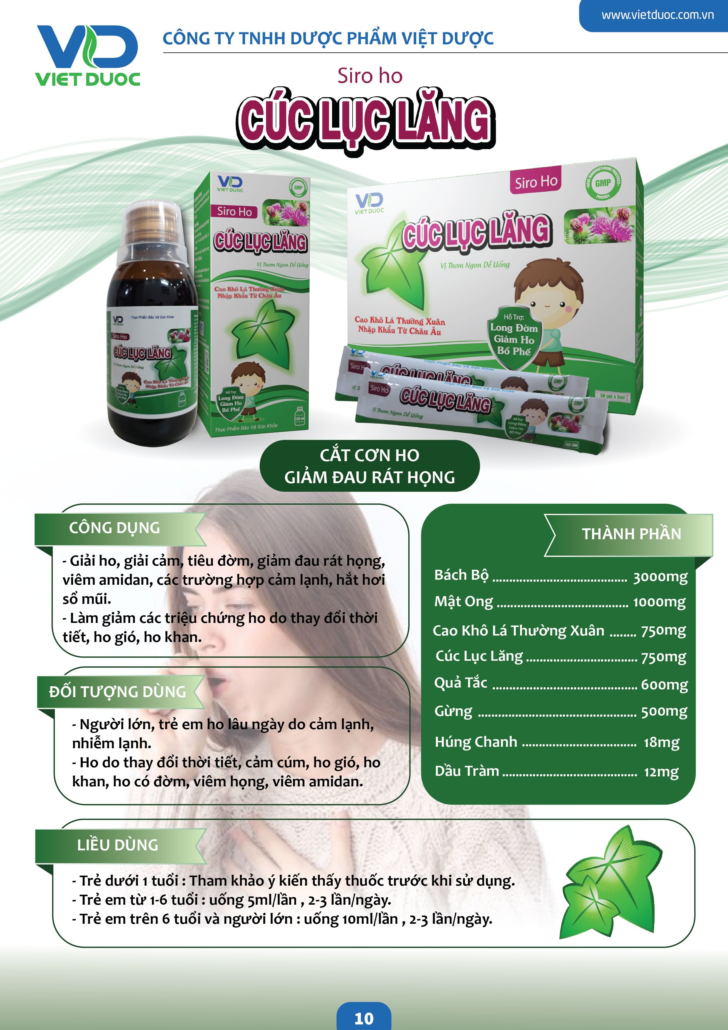 Siro ho Cúc Lục Lăng Chai 125ml