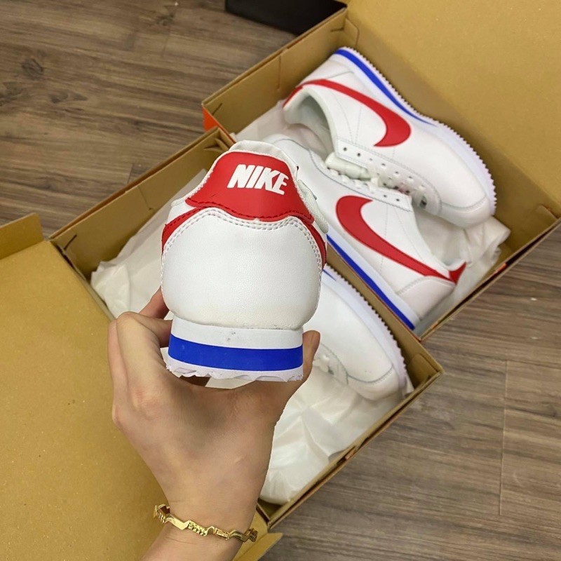 Giày thể thao sneaker cortez trắng móc đỏ
