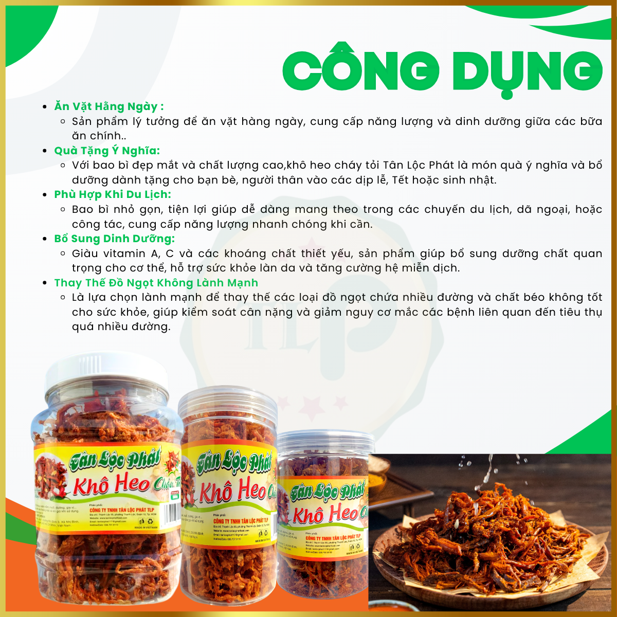 KHÔ HEO CHÁY TỎI TÂN LỘC PHÁT HŨ 500G