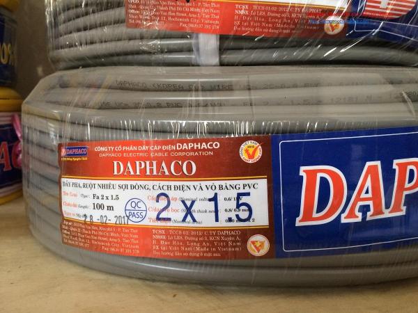 Bảng giá dây điện daphaco FA 2x1.5 cuộn 100 m