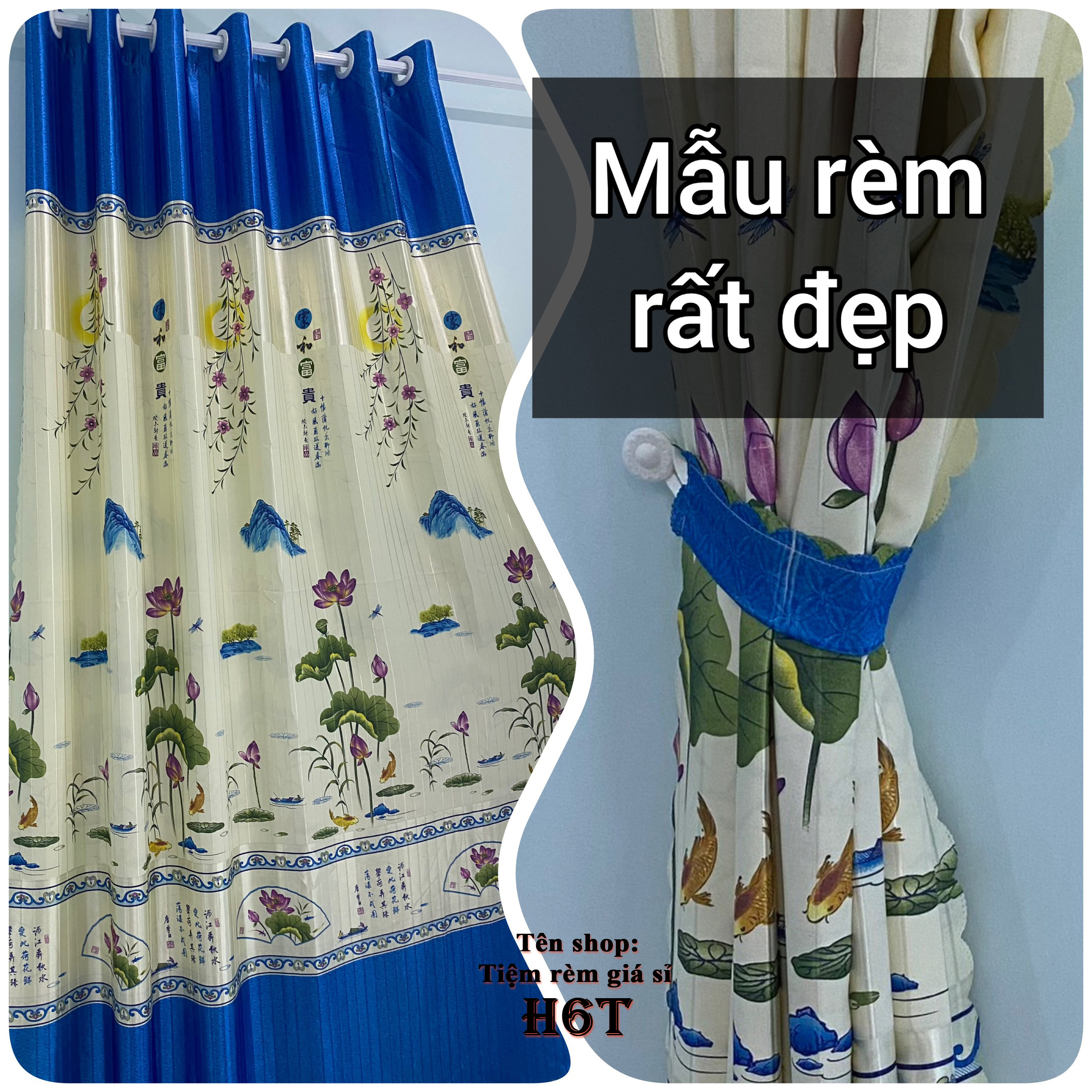 RÈM CỬA LỚN - vải da 2 mặt