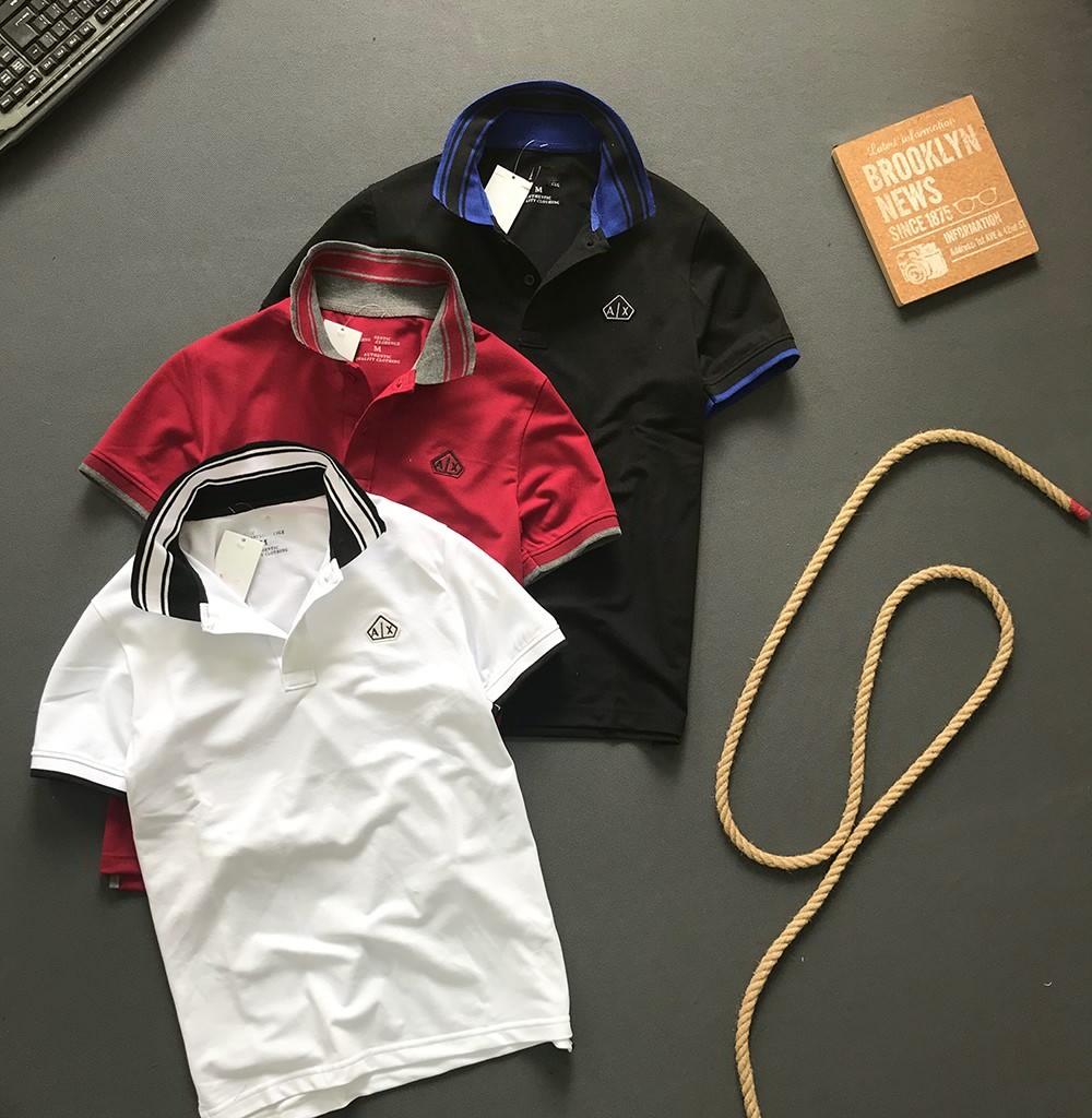 ÁO THUN NAM CỔ BẺ AX PHỐI BO