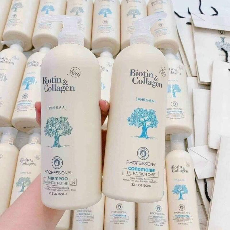 Combo gội xả Biotin Collagen 1000ml
