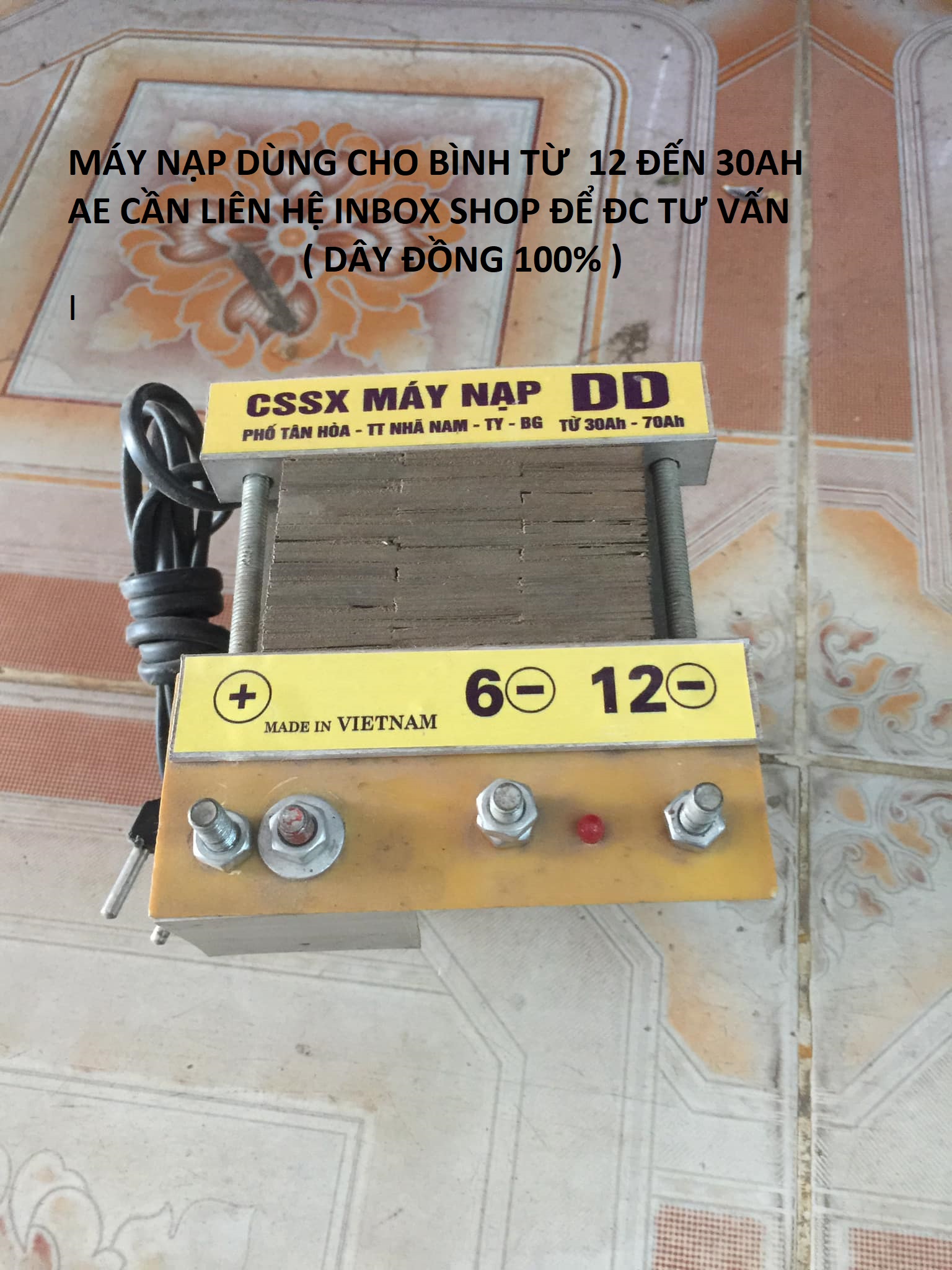 Máy Nạp Ắc Quy từ 25ah - 70ah ( 100% dây đồng)
