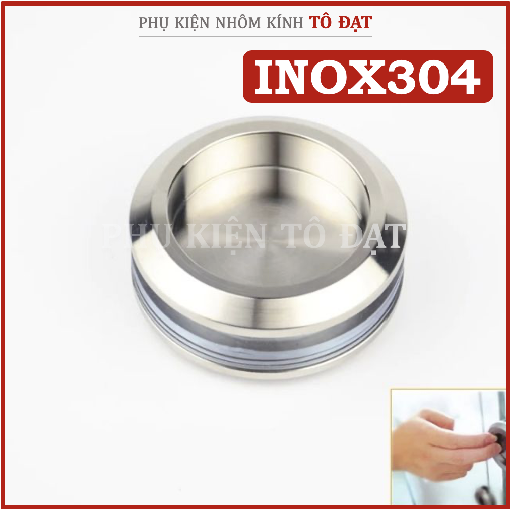 Tay nắm âm cửa kính cường lực (inox 304)
