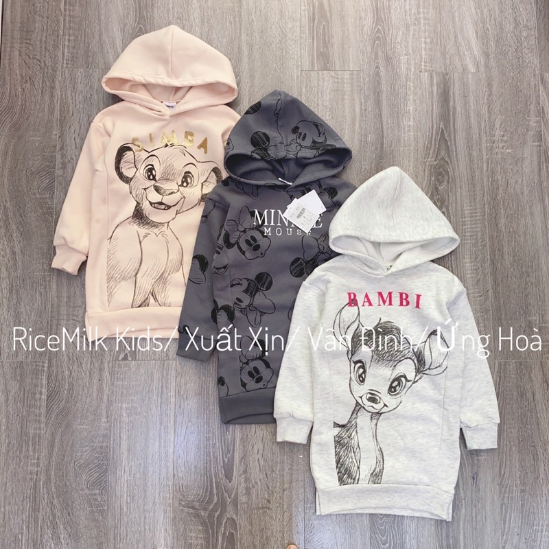 Váy nỉ hoodie dáng dài xuất dư xịn