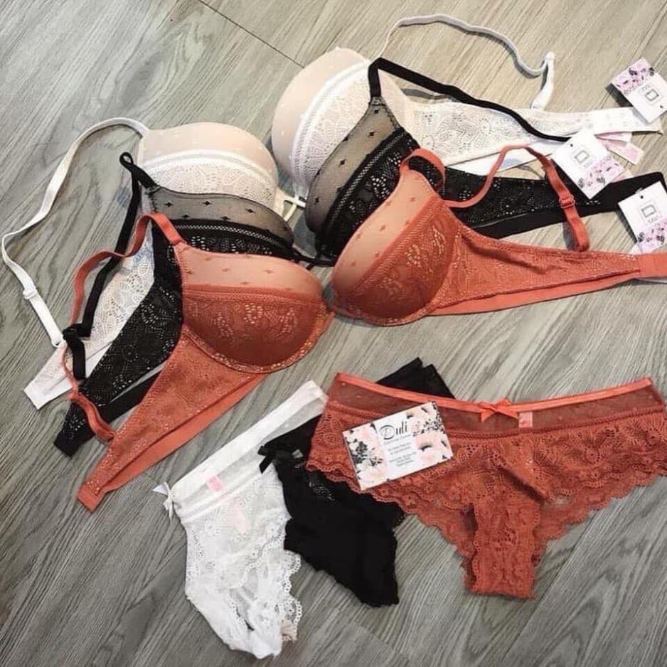 Bộ đồ lót Vicky ren mút kép siêu đẩy - BL