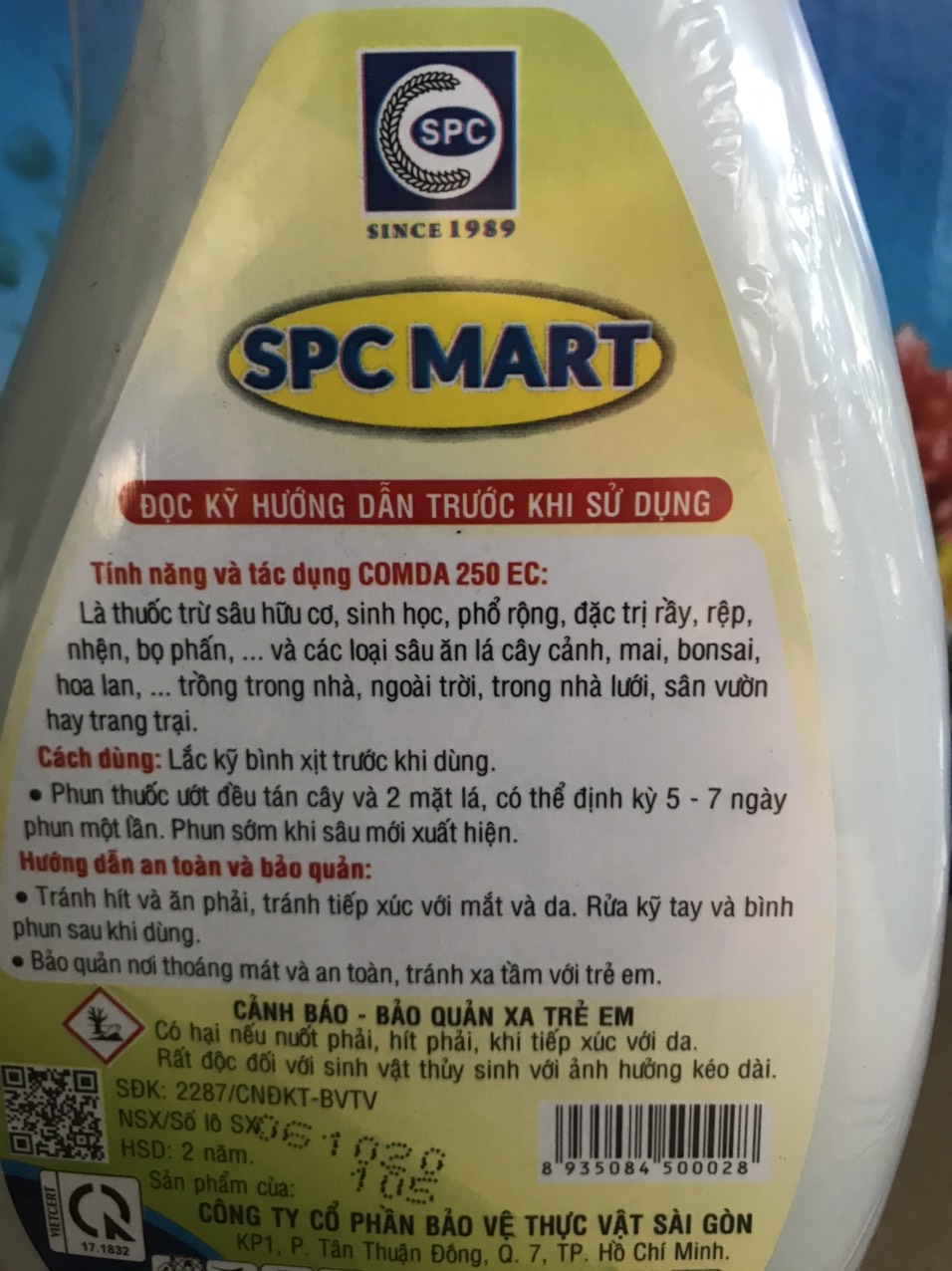 Dung dịch trừ sâu hữu cơ sinh học COMDA 250EC
