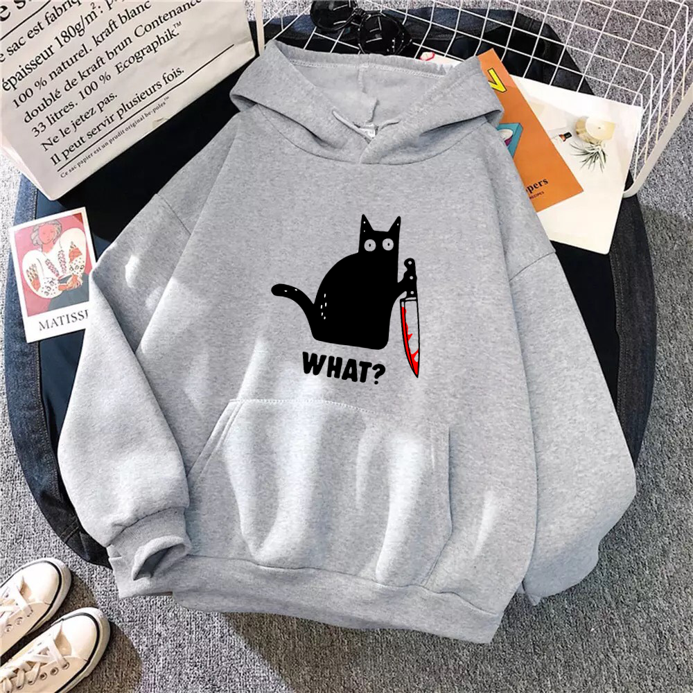 [Hoàn Tiền 15%] ÁO HOODIE IN KNIFE CAT (NHIỀU MÀU)