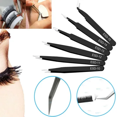 MRBUQ Portable Stainless Steel Precision Curved Makeup Tool Kit Eyelash Tweezers Maintenance Tool Eyebrow Tweezers
