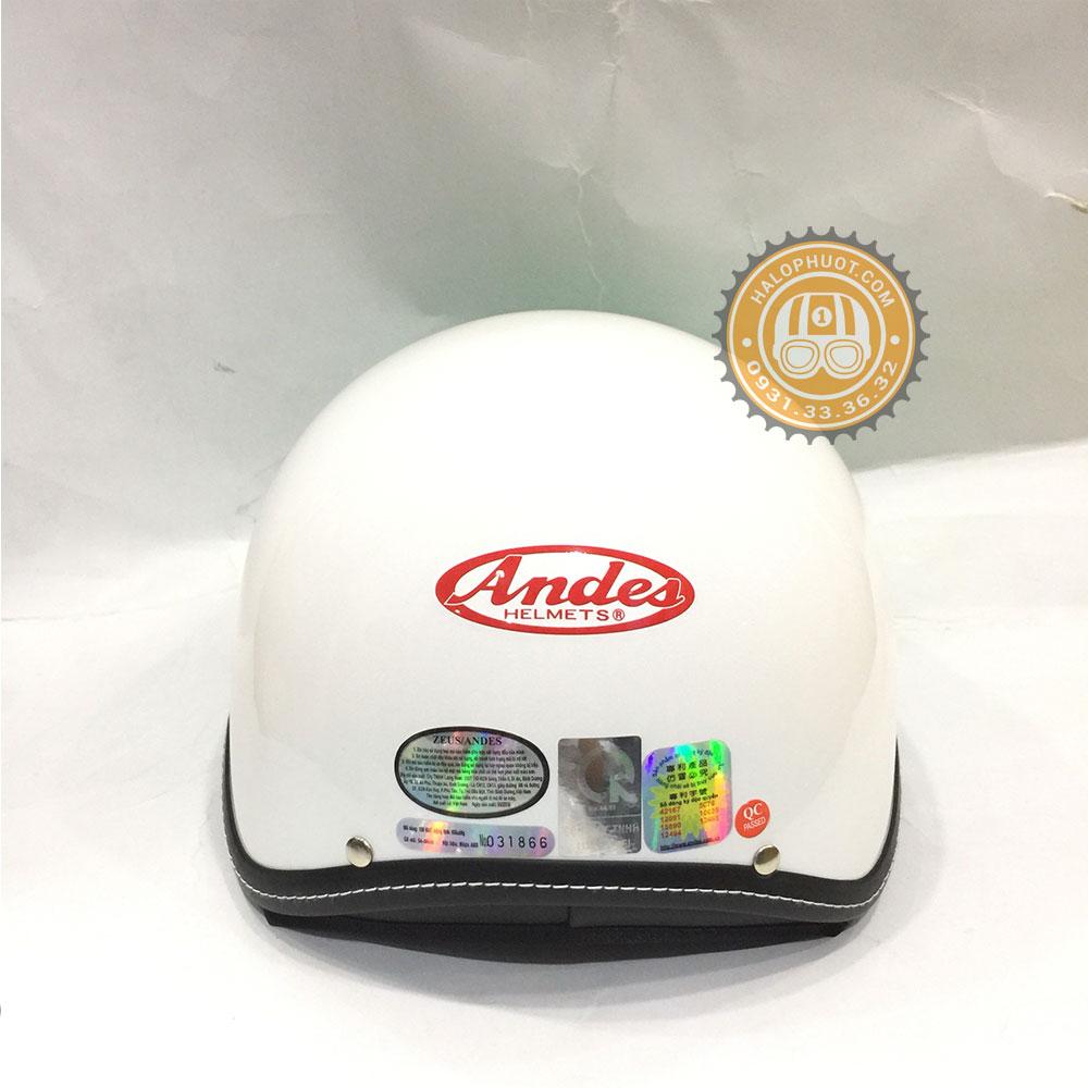 Nón bảo hiểm Andes 139 Kính Âm (Trắng - Xanh ngọc)