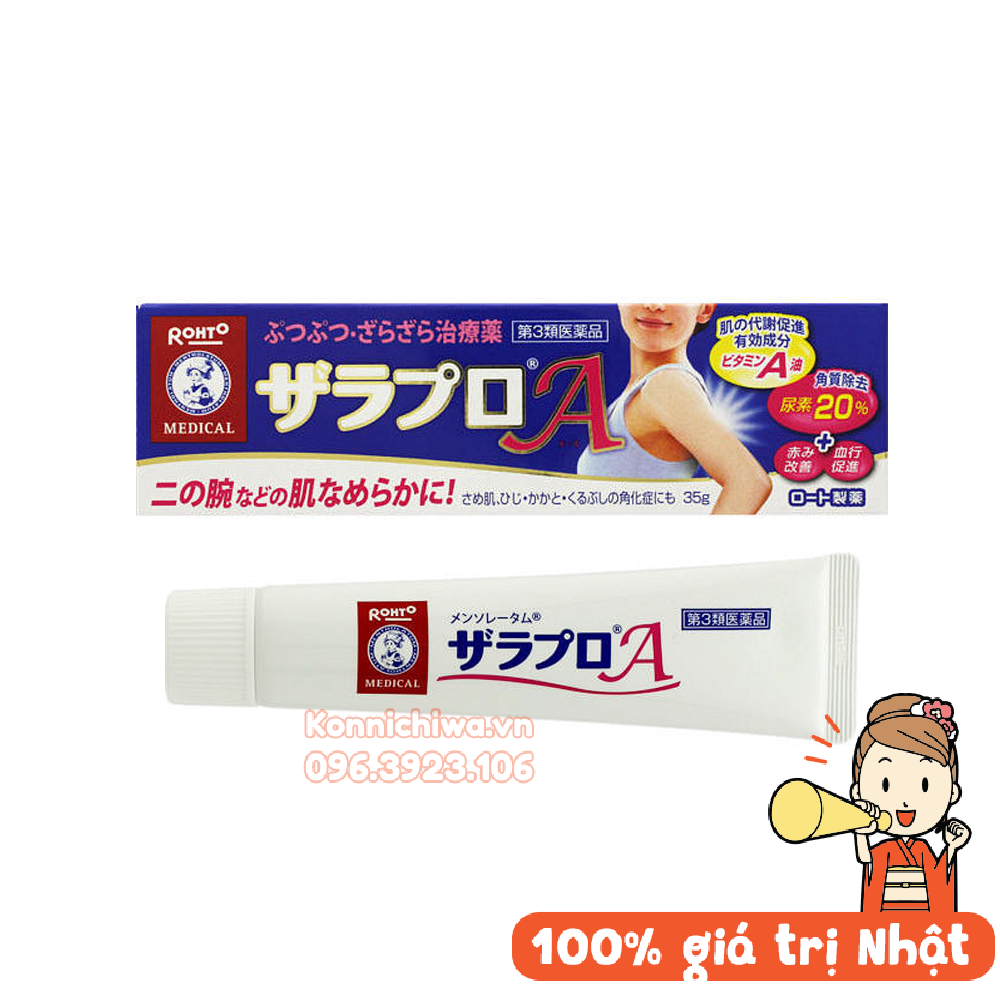 [Hàng Nhật auth] Kem bôi viêm nang lông Nhật Rohto Mentholatum Zarapuro 35g nội địa Nhật, giảm sưng viêm, lưu thông máu, giảm sừng thô cứng, cho làn da mịn màng