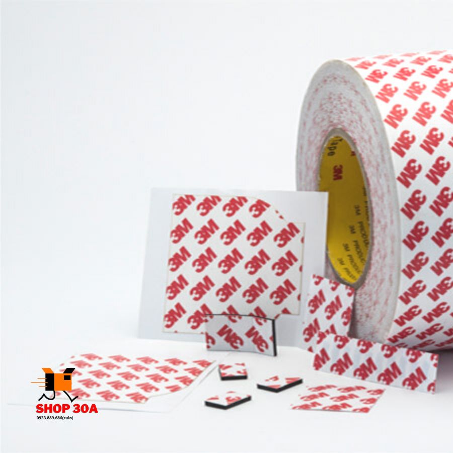 Băng keo siêu dính 2 mặt 3M 9080R - Mỹ(Chịu nhiệt độ đến 150oC, cuộn dài 50m)