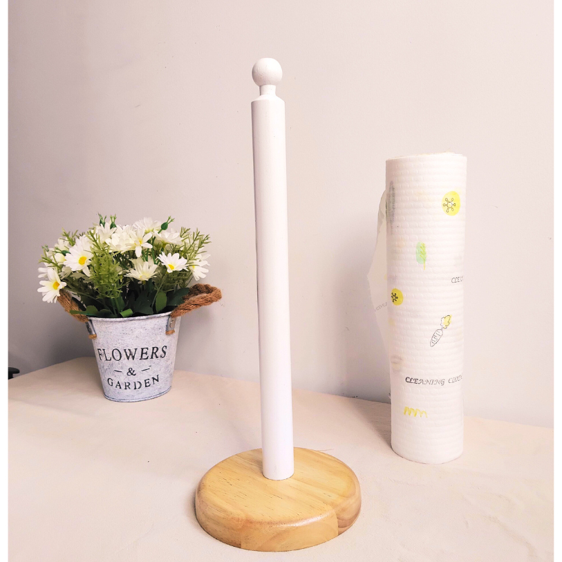 Cây để giấy bằng gỗ, Cây cắm giấy lau bếp đồ để cuộn khăn giấy - GIBA