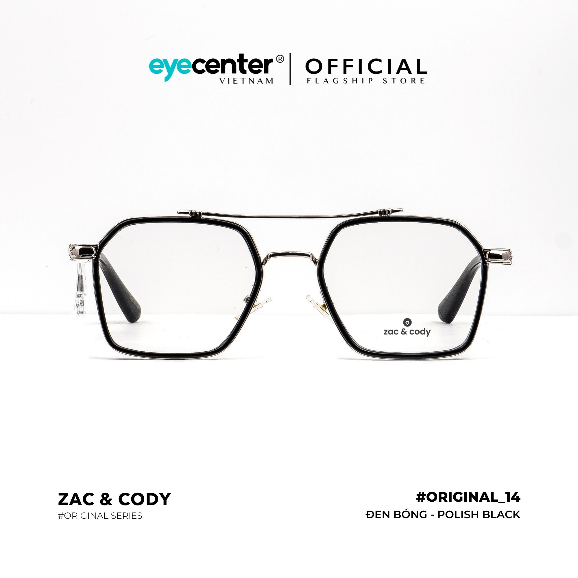Gọng kính cận nam nữ chính hãng ZAC & CODY B14 nhựa dẻo cao cấp nhập khẩu by Eye Center Vietnam