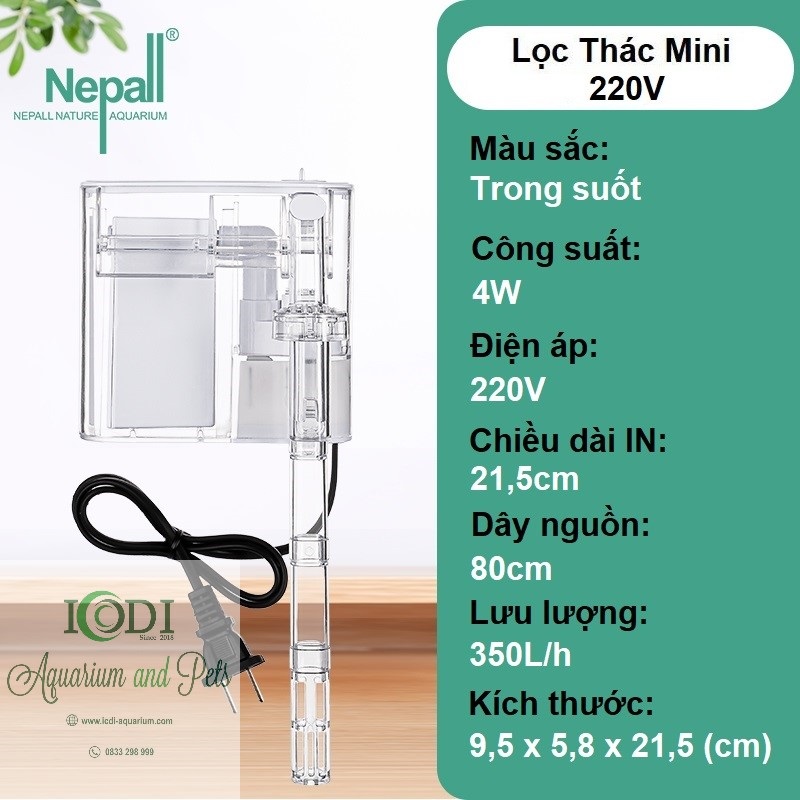 Máy lọc thác bể cá Nepall Filter
