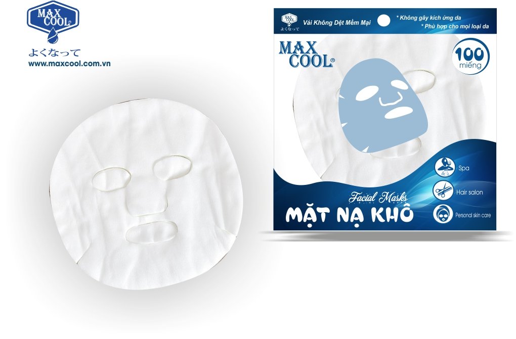 1 bao 100 miếng mặt nạ giấy, mặt nạ khô Max Cool